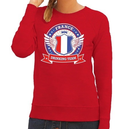 Rood France drinking team sweater Frankrijk dames