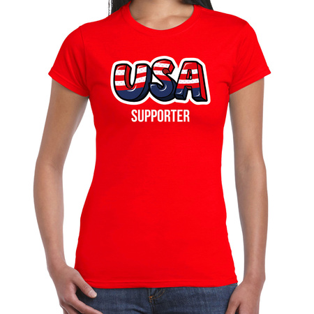 Red supporter shirt usa supporter for women