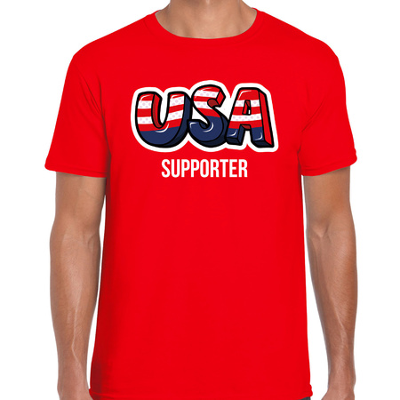 Red supporter shirt usa supporter for men