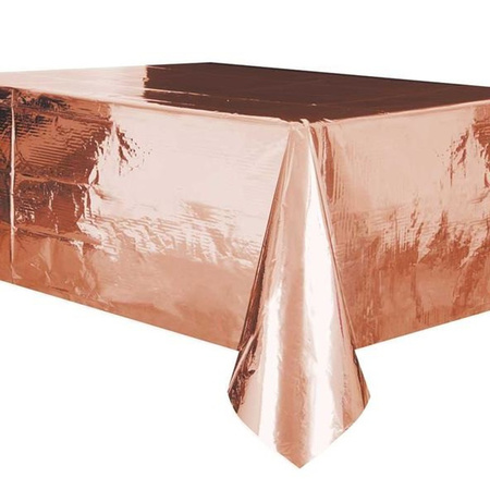 Rose gouden tafelkleed/tafellaken 137 x 274 cm folie