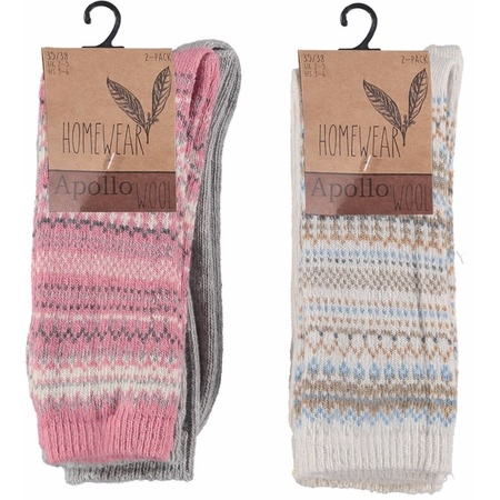 Pink/grey ladies house socks 2 pairs