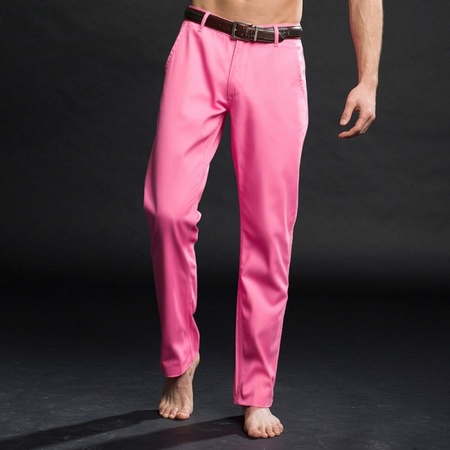 Roze katoenen lange broek heren herenkleding - Bellatio