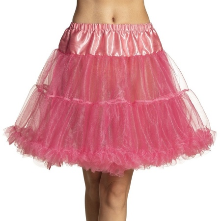 Roze petticoat rok voor dames 45 cm