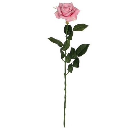 Roze roos kunstbloem 66 cm