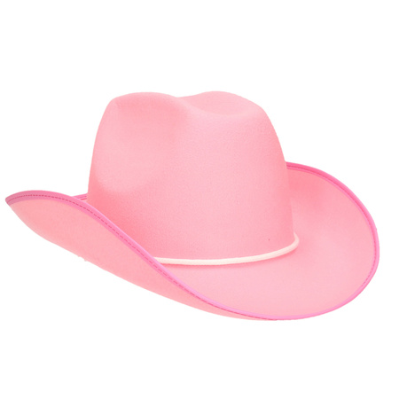 Roze vilten cowboyhoed voor volwassenen