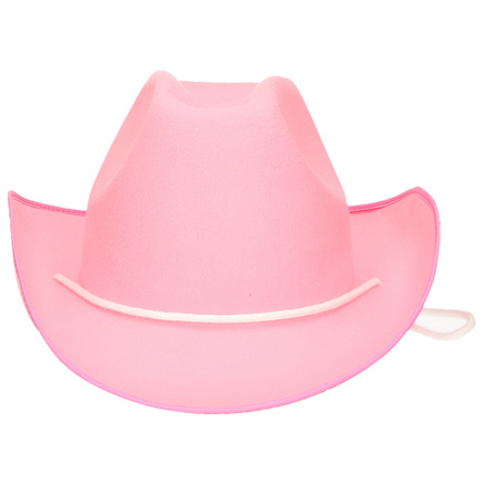 Roze vilten cowboyhoed voor volwassenen