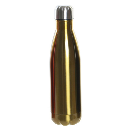RVS thermos waterfles/drinkfles goud met schroefdop 500 ml