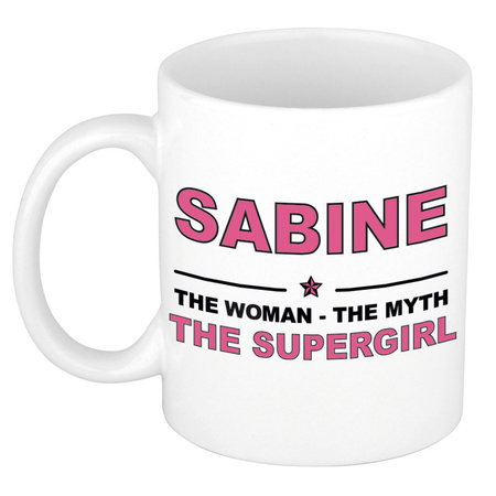 Sabine The woman, The myth the supergirl cadeau koffie mok / thee beker 300 ml