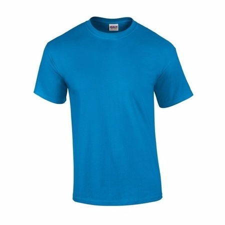 Saffierblauw of turquoise katoenen shirts voor heren
