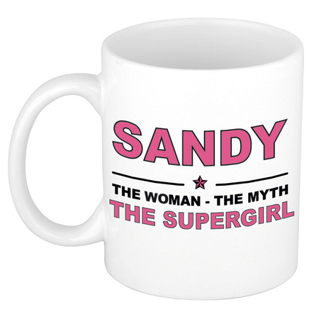 Sandy The woman, The myth the supergirl cadeau koffie mok / thee beker 300 ml