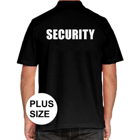 Security big size poloshirt black for men