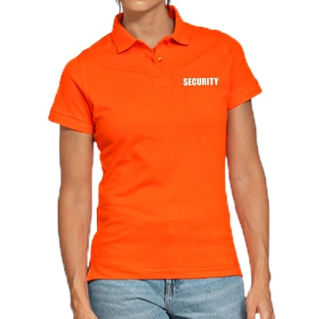 Security poloshirt orange for women