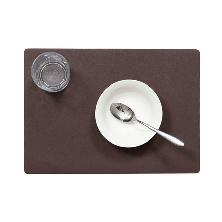 Set van 12x stuks stevige luxe Tafel placemats Plain chocolade bruin 30 x 43 cm