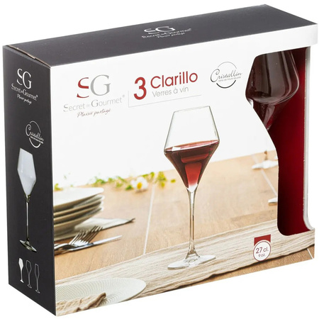 Set van 12x wijnglazen voor rode wijn Clarillo 220 ml van glas