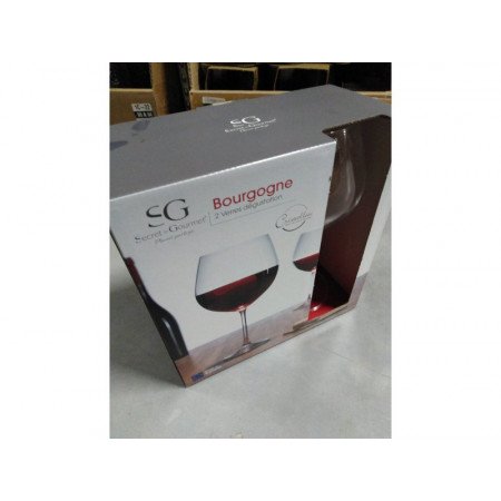 Set van 2x grote wijnglazen voor rode wijn Bourg 650 ml van glas