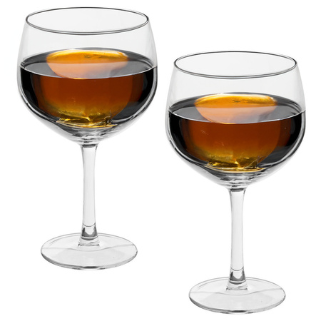 Set of 2x large pieces wine glasses for red wine 650 ml made of glass