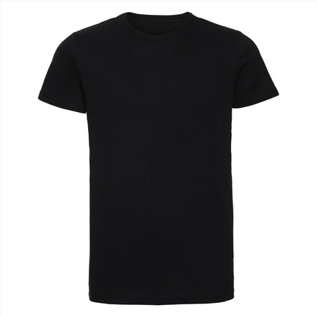 Set van 2x stuks basic ronde hals t-shirt vintage washed zwart voor heren, maat: 2XL (44/56)