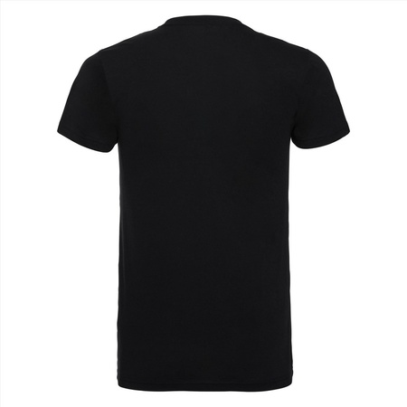 Set van 2x stuks basic ronde hals t-shirt vintage washed zwart voor heren, maat: 2XL (44/56)