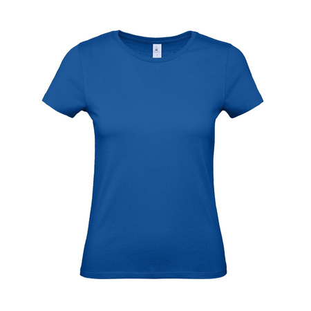 Set van 2x stuks blauw basic t-shirts met ronde hals voor dames van katoen, maat: XL (42)