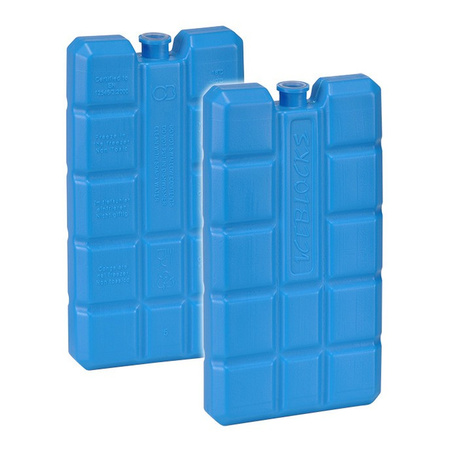 Set van 2x stuks blauwe koelelementen van 200 gram 8 x 15 x 1.9 cm
