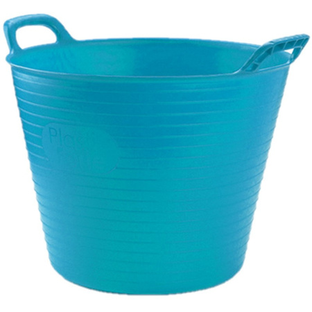 Set of 2x pieces flexible buckets/laundry baskets 25 liters blue