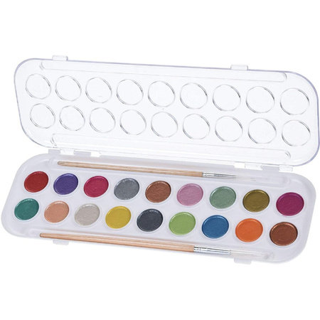 Set of 2x pieces water paint in 18 mettalic colors for children