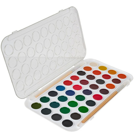 Set of 2x pieces water paint in 36 colors for children