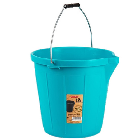 Set of 2x pieces plastic buckets with pouring spout blue 12 liters