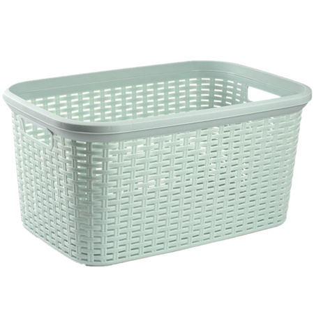 Set of 2x pieces plastic laundry basket mintgreen 35 liters