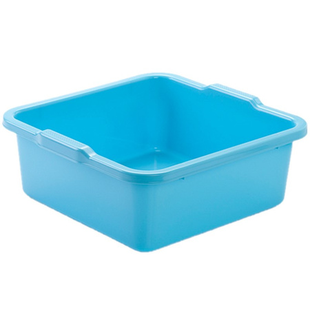 Set van 2x stuks kunststof teiltje/afwasbak vierkant 8 liter blauw