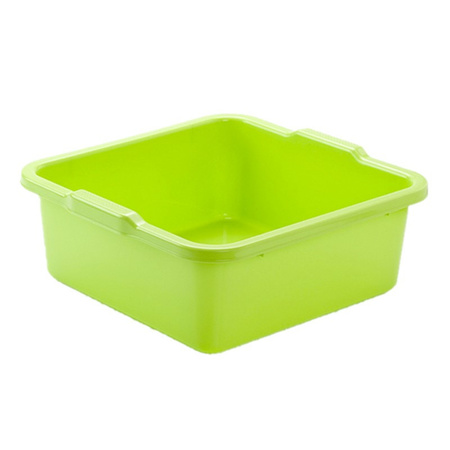 Set van 2x stuks kunststof teiltje/afwasbak vierkant 8 liter groen