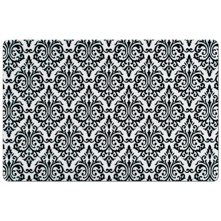 Set van 2x stuks rechthoekige placemats met zwarte barok print 43,5 x 28,5 cm