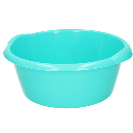 Set van 2x stuks ronde afwasteil/afwasbak turquoise groen 3 liter 25 x 10,5 cm