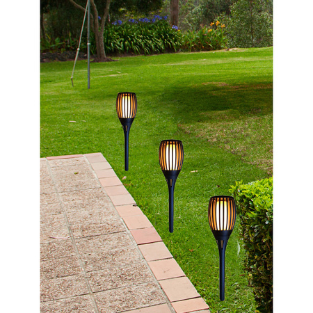 Set van 2x stuks solar tuinlampen/fakkels met vlameffect op zonne-energie 78 cm