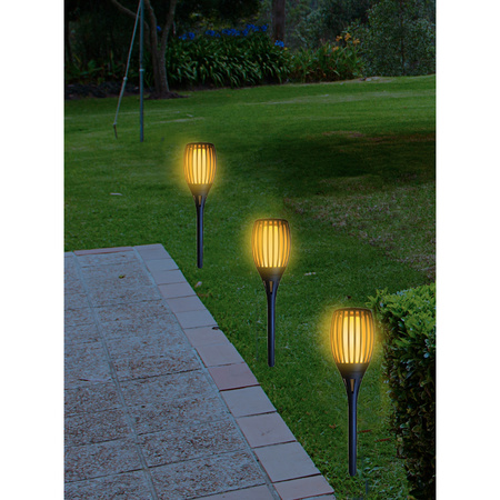 Set van 2x stuks solar tuinlampen/fakkels met vlameffect op zonne-energie 78 cm