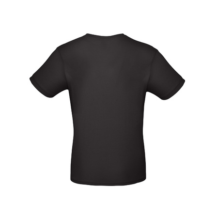 Set van 2x stuks zwart basic t-shirt met ronde hals voor heren van katoen, maat: 2XL (56)