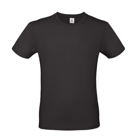 Set van 2x stuks zwart basic t-shirt met ronde hals voor heren van katoen, maat: 2XL (56)