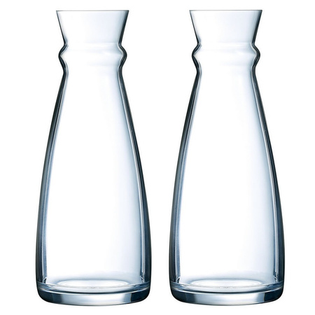 Set van 3x stuks glazen schenkkan/karaf 1 liter