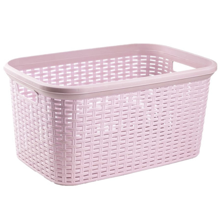 Set of 3x pieces plastic laundry basket pink 35 liters