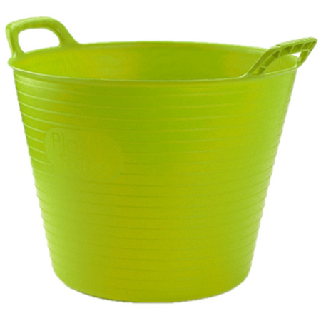 Set of 4x pieces flexible buckets/laundry baskets 25 liters green