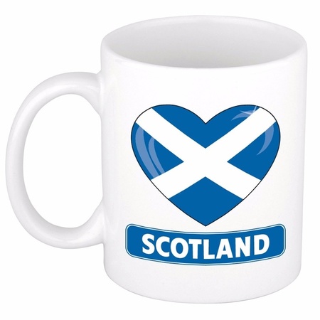 Set of 4x pieces heart Scotland mugs 300 ml