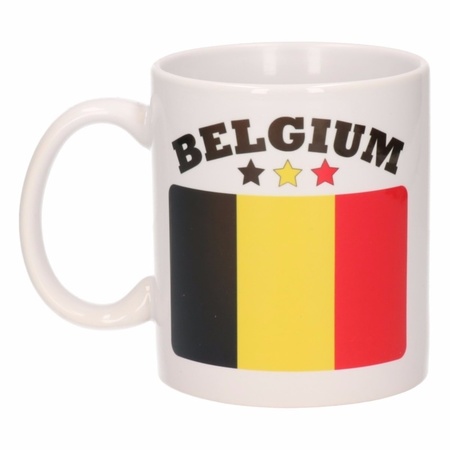 Set van 4x stuks mokken Belgische vlag 300 Ml