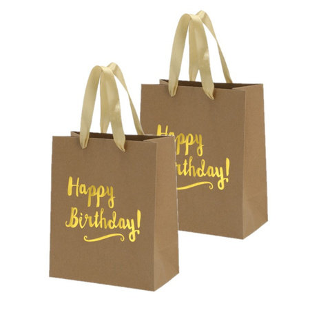 Set of 4x pieces paper giftbags Happy Birthday 20 x 24 x 11 cm