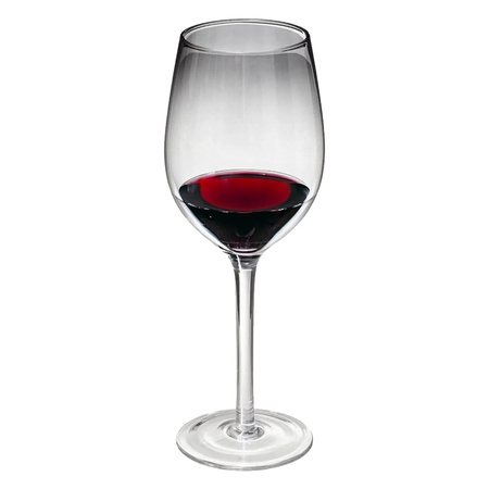 Set van 6x wijnglazen zwarte rand voor rode wijn Sauvage 380 ml van glas