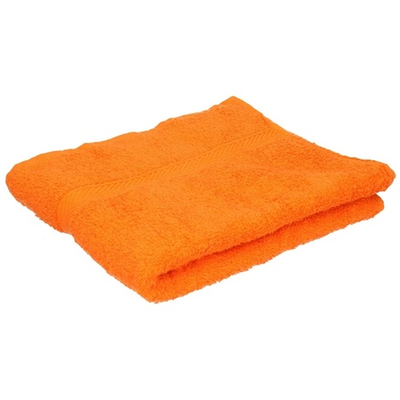 Set van 8x stuks luxe handdoeken oranje 50 x 90 cm 550 grams