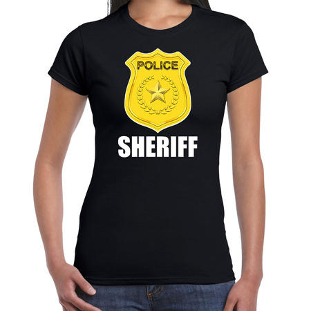 Sheriff police / politie embleem t-shirt zwart voor dames