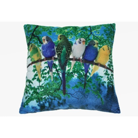 Pillows/cushions with budgies print 35 x 35 cm