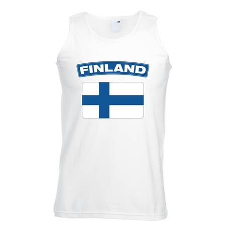 Finland flag tanktop white men