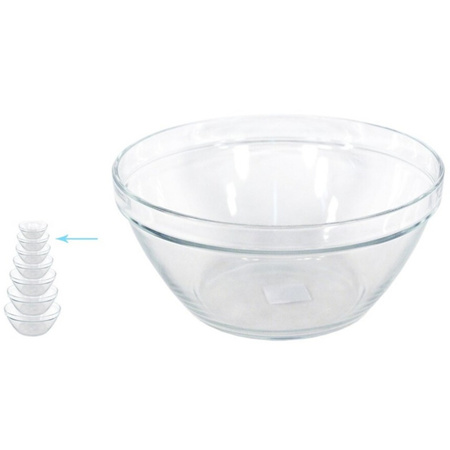 Snackschaaltjes/keukenschaaltjes/kommetjes Pompei - glas - rond -  12 cm/300 ml