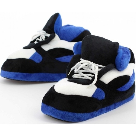 Sneakers sloffen/pantoffels blauw/zwart/wit voor dames